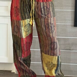 Boho, Hippie and Harem style Pants With vibrant multicolor. Bohemian. Unisex.